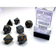Opaque – Polyhedral Dark Grey w/copper 7-Die Set forside