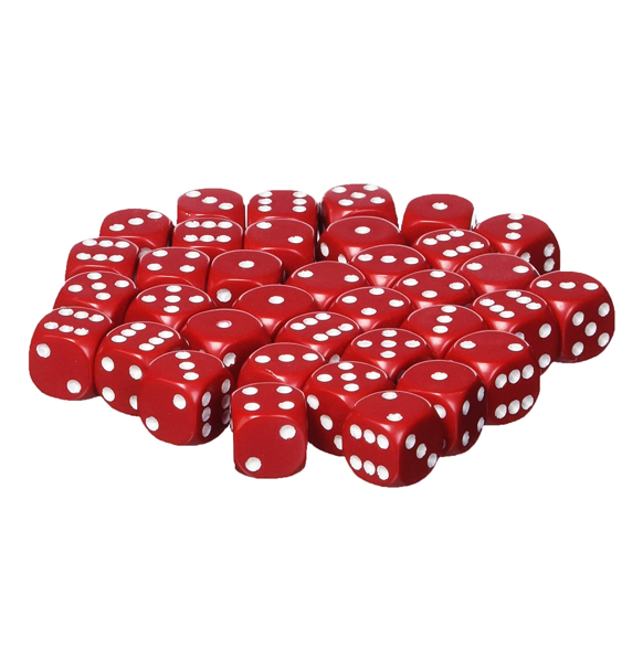 Opaque – 12mm d6 Red w/white Dice Block™