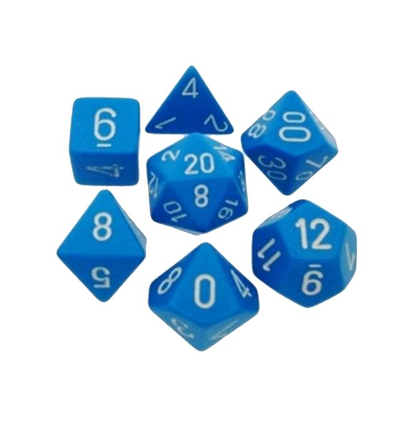 Opaque™ – Polyhedral Light Blue w/white 7-Die Set