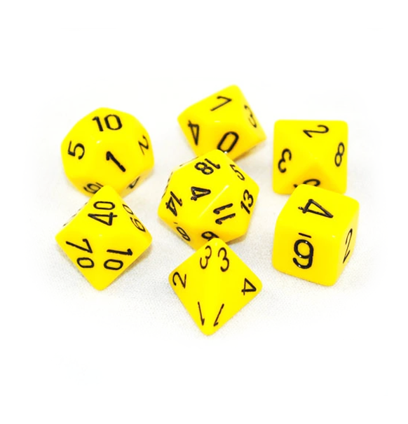 Opaque – Polyhedral Yellow w/black 7-Die Set