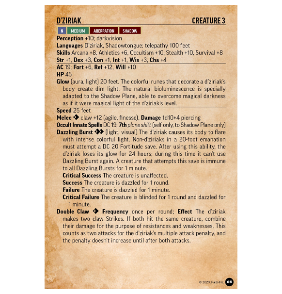Pathfinder 2nd: Bestiary 2 - Battle Cards indhold