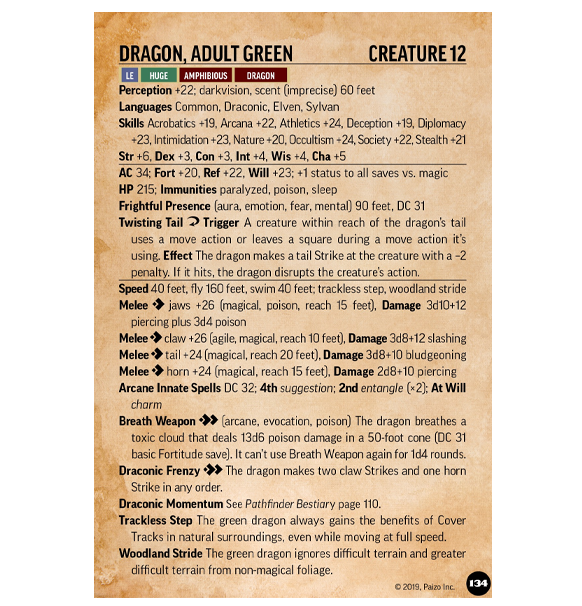 Pathfinder 2nd: Bestiary - Battle Cards indhold