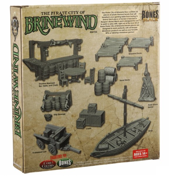 Reaper Bones Black: Pirate City of Brinewind - Boxed Set bagside