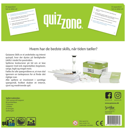 Quizzone: Skills (Dansk) bagside