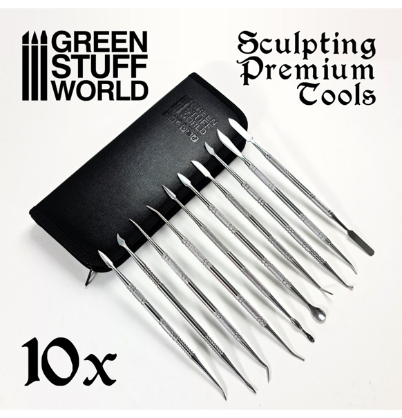 Green Stuff World: Professional Sculpting Tools - With Case indhold