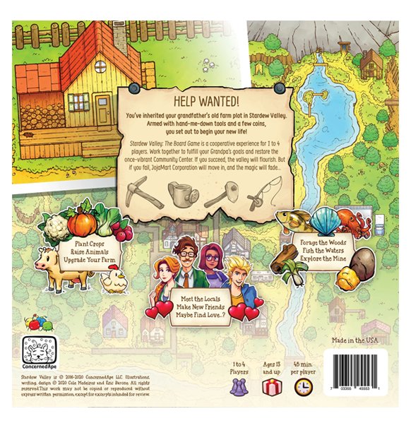 Stardew Valley: The Board Game bagside