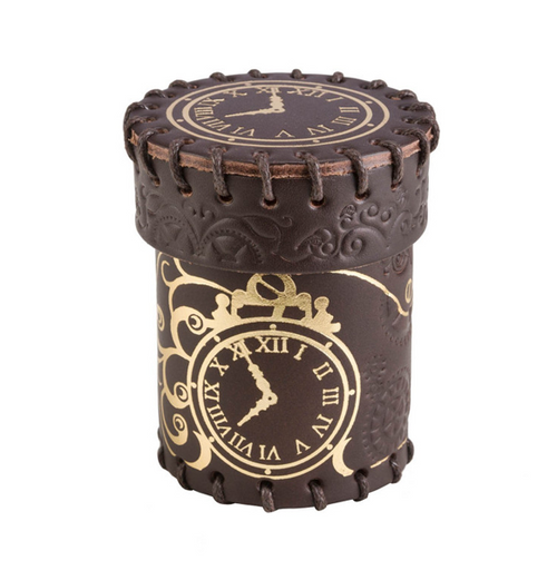 Dice Cup: Steampunk - Brown & Golden Leather