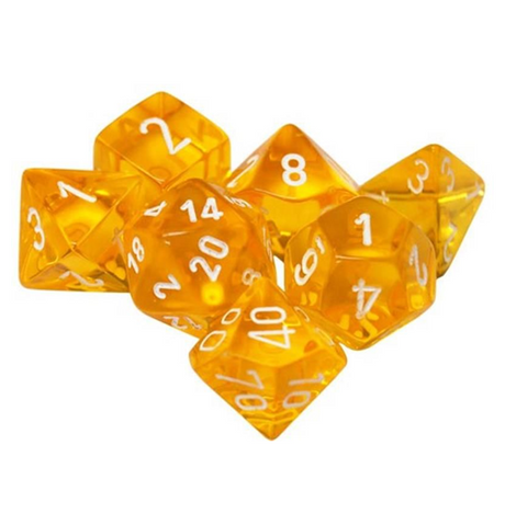 Translucent™ – Polyhedral Yellow w/white 7-Die Set