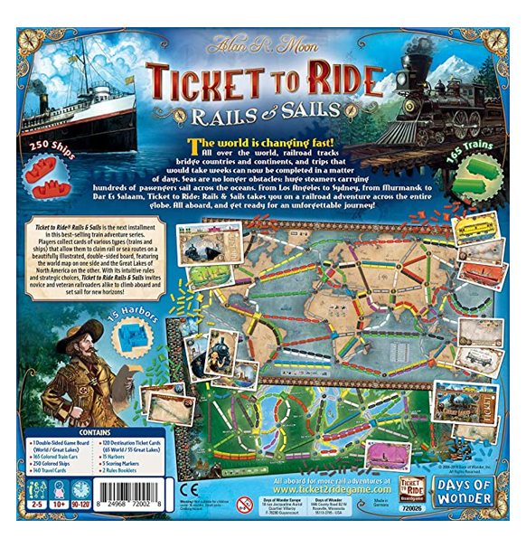 Ticket to Ride Rails and Sails (Eng) bagside