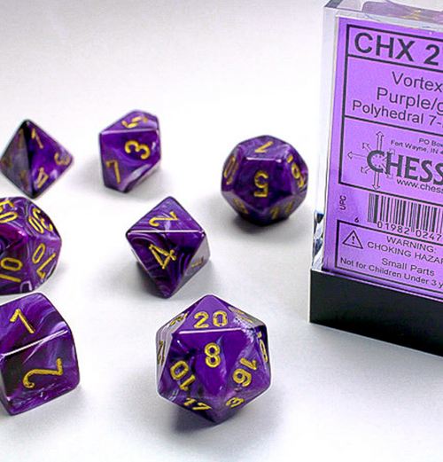 Vortex™ – Polyhedral Purple w/gold 7-Die Set