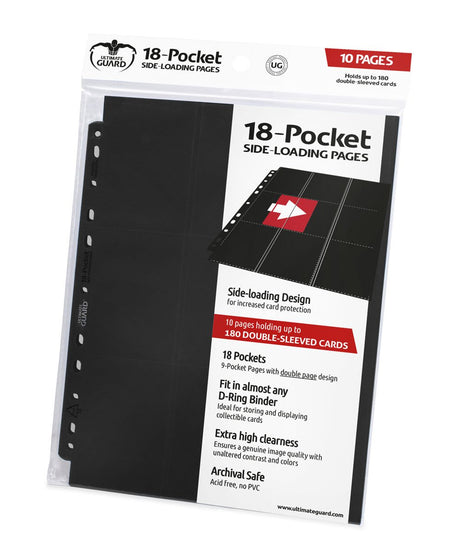 Ultimate Guard 18-Pocket Pages Side-Loading Black